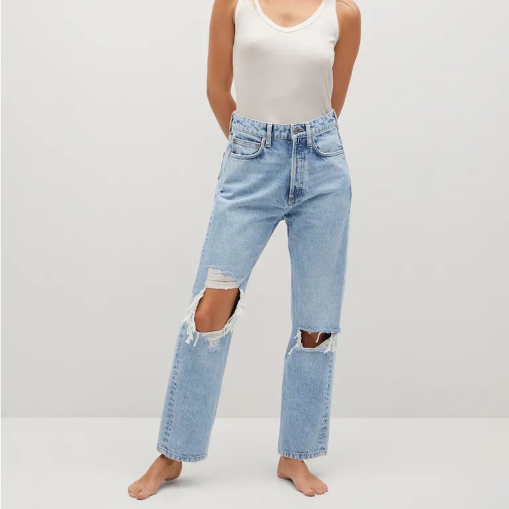 Mango High Waist Straight Jeans